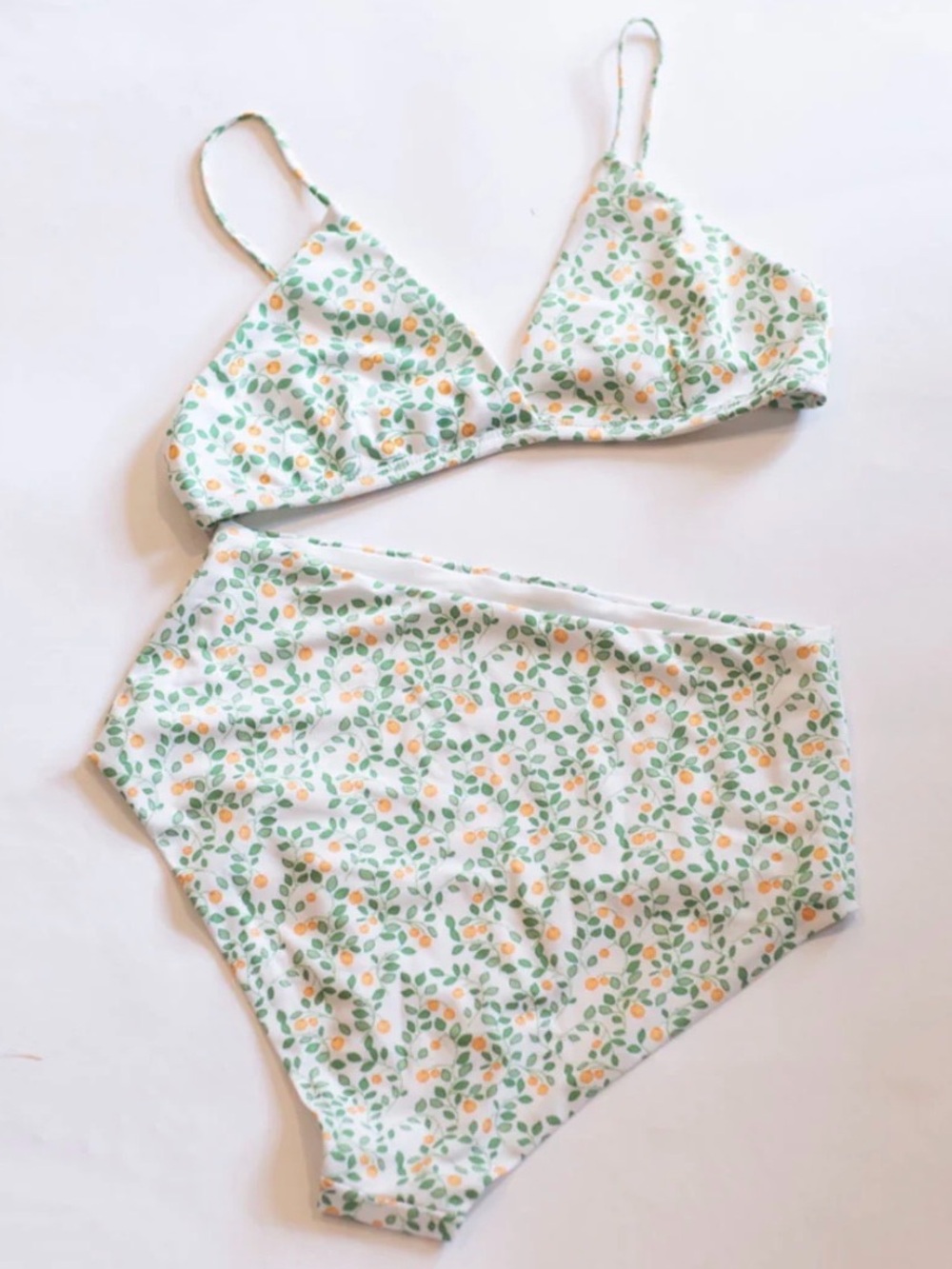 Dear Georgie NWT Citrus Silhouette Two Piece Bikini Swimsuit High Waist M $168